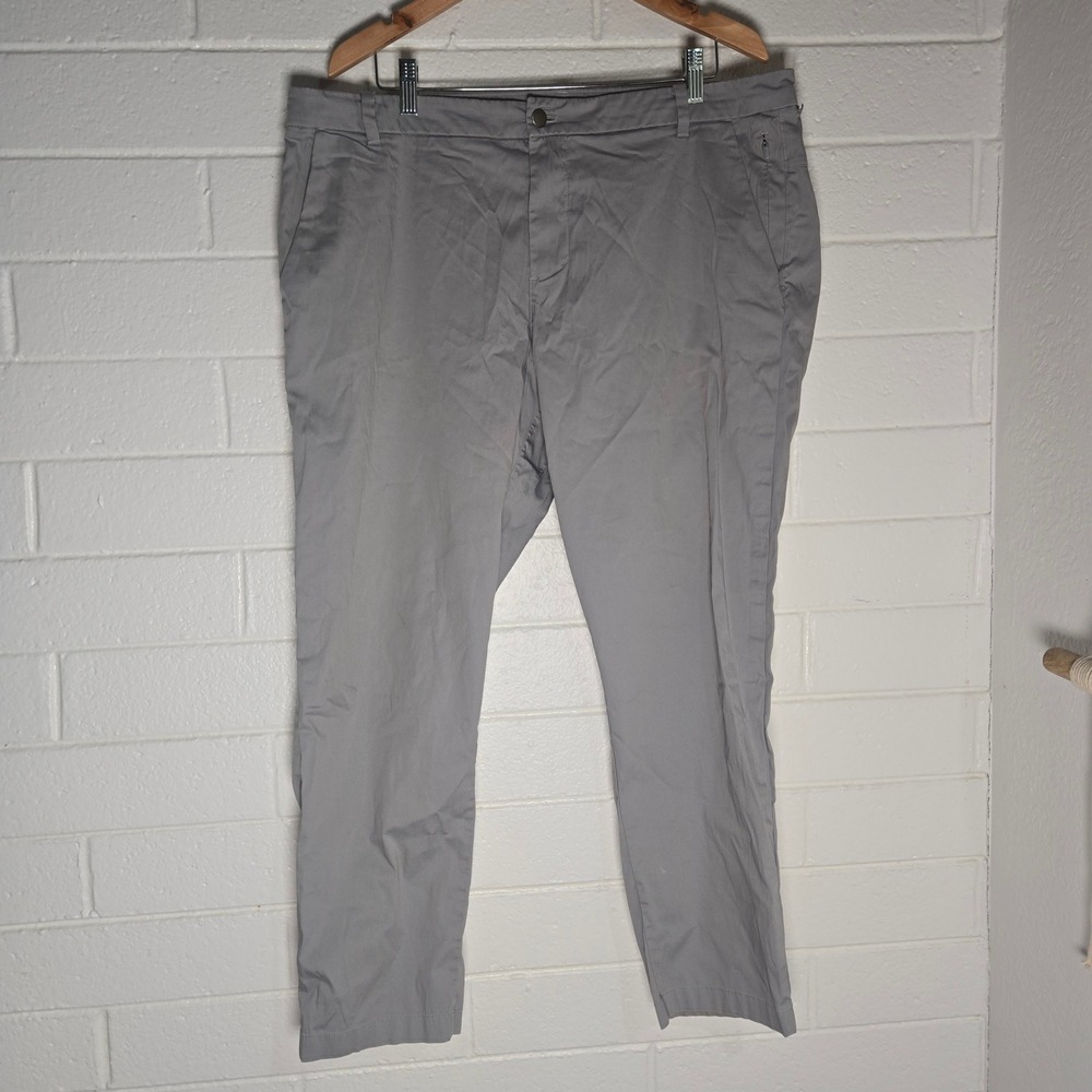Lululemon Commission Pant Mens 38 Grey Slim Fit‎ Chino Trousers Tech Canvas Work